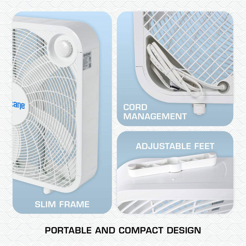 Hurricane 20" Classic Series Floor Box Fan with 3 Speed Settings, 10 Pack, White