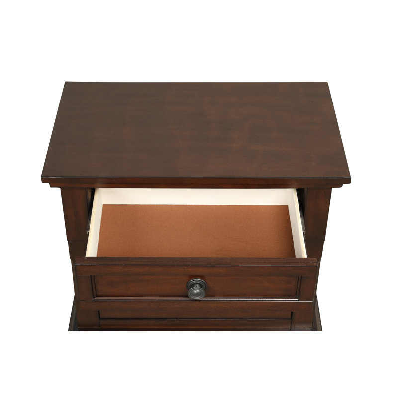 Tudor 2 - Drawer Nightstand, Rustic Cherry