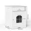 Enceinte en bois pour litière pour chat avec table d'appoint - Caisse blanche