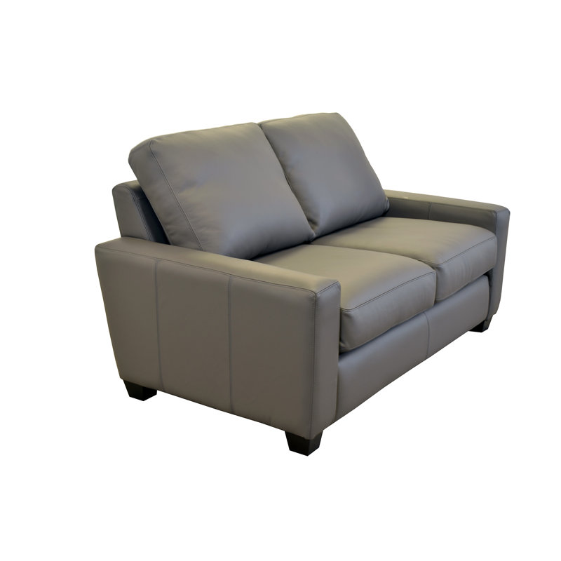 Causeuse Ramdat, Cuir véritable avoine Burnham