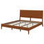 Structure de lit de style Mid-Century moderne, lit plateforme en bois avec lattes intégrées et support en métal-129950231-129950233