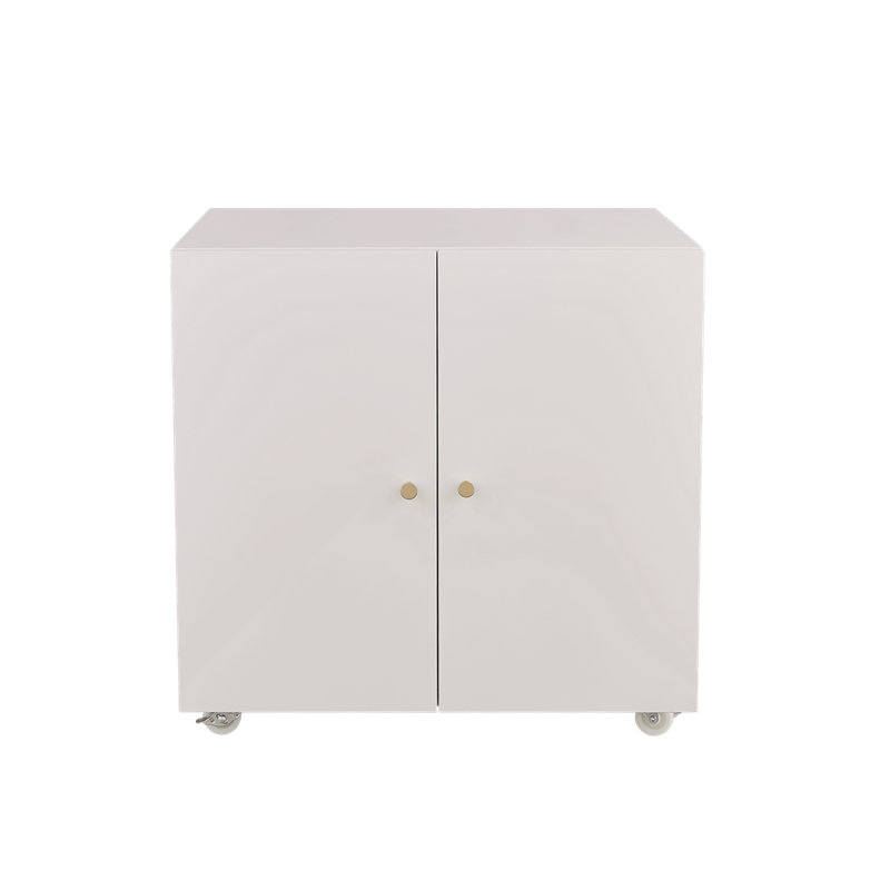 Support d'imprimante de bureau avec roulettes, Blanc