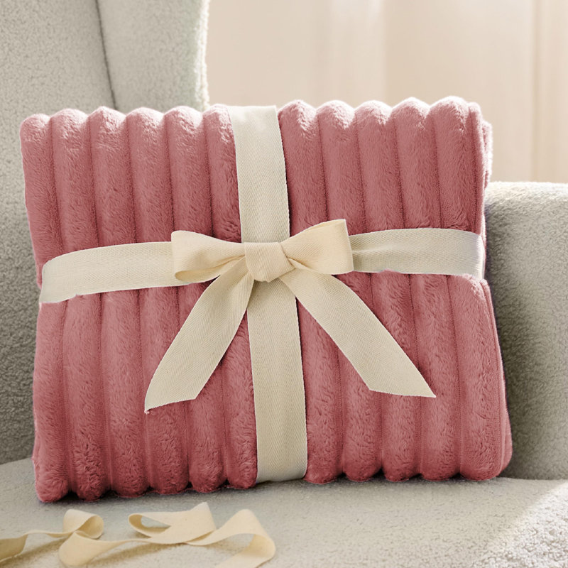 Bedsure Flannel Fleece Blanket for Girls, 300 GSM Soft and Cozy Blanket for Dorm & Home Decor, All-Season Gift, Brick Dust