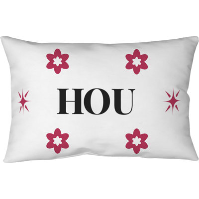 Houston Basketball Spun Polyester Blown & Closed Pillow 20 inch x 14 inch
