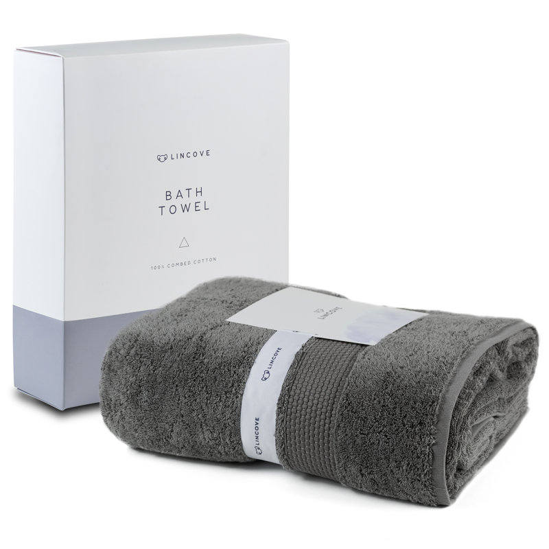 Lincove 100% Cotton Luxury Bath Towel  - Highly Absorbent & Eco-Friendly, Slate