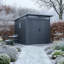 Abri de jardin en métal robuste et résistant au vent, modèle Penguin Arvada, 2,25 m x 2,50 m (7,4 pi x 8,2 pi) - Gris foncé
