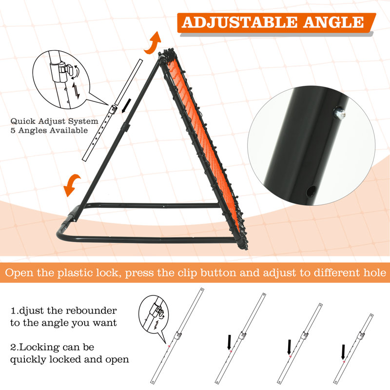 Portable Soccer Rebounder, 3.9×3.9ft Rebound Net With Quick Folding Design