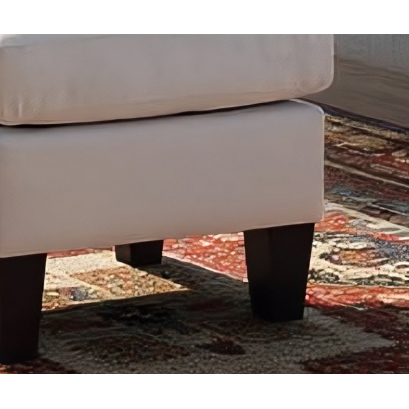 Repose-pieds en similicuir blanc Swansea, Blanc