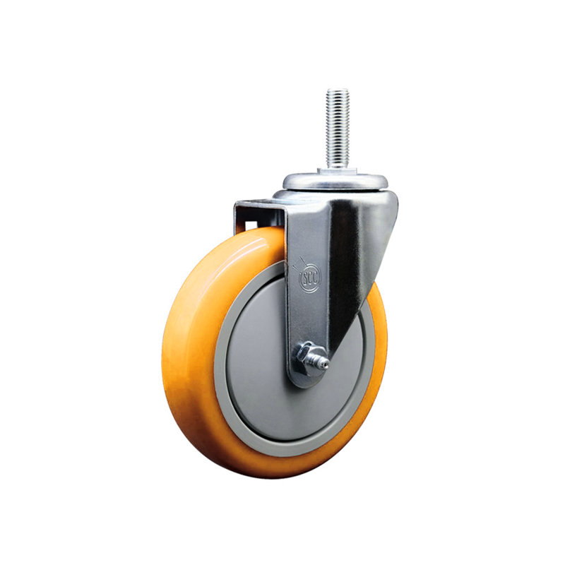 Polyurethane Wheel Swivel ½ Inch Threaded Stem Caster Set SCC