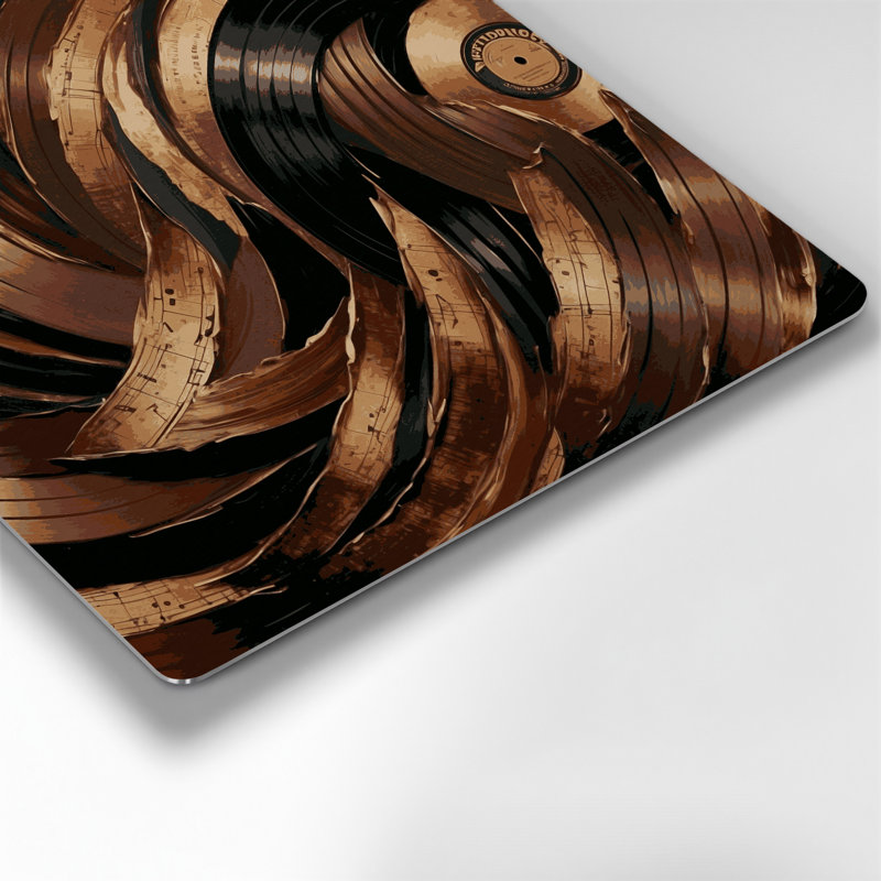 Musique, disques vinyles rétro, art mural en métal brun, H 8 po x l 8 po
