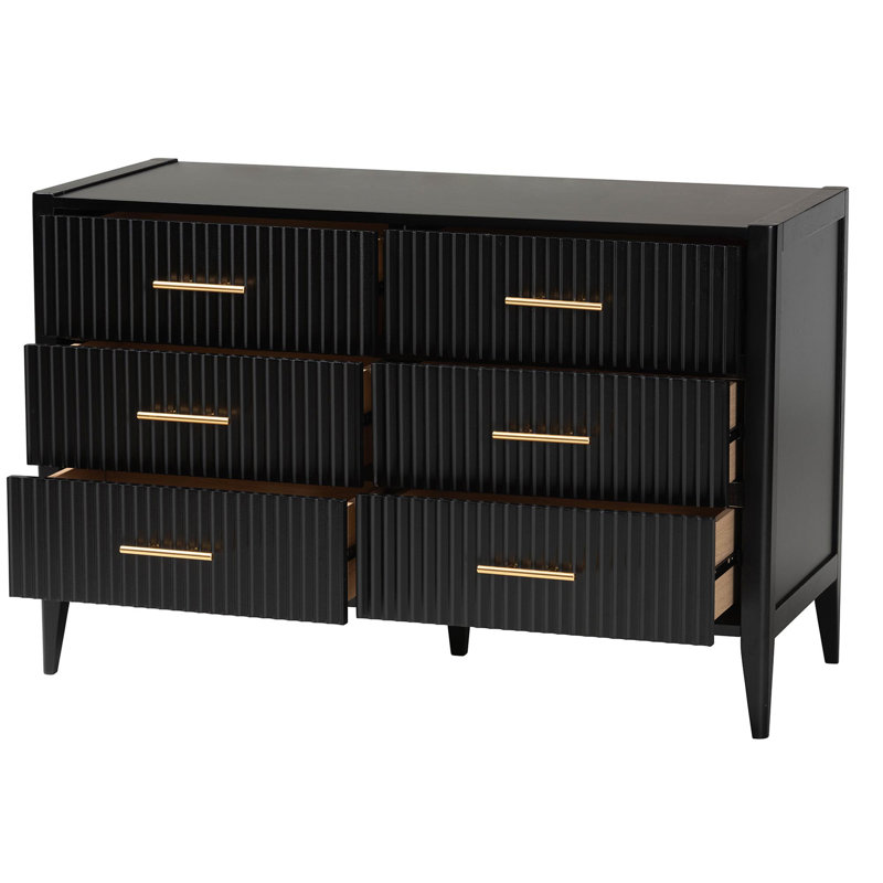 Commode 6 tiroirs Wooley, Noir