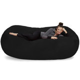 Bean Bag Sofa Lounger - Plush 7 Ft Bean Bag Sofas with Super Soft Microsuede Cover - XXL Memory Foam Stuffed Lounger Chairs for Kids, Adults, Couples - Jumbo Bean Bag Chair Furniture In Multiple Colors