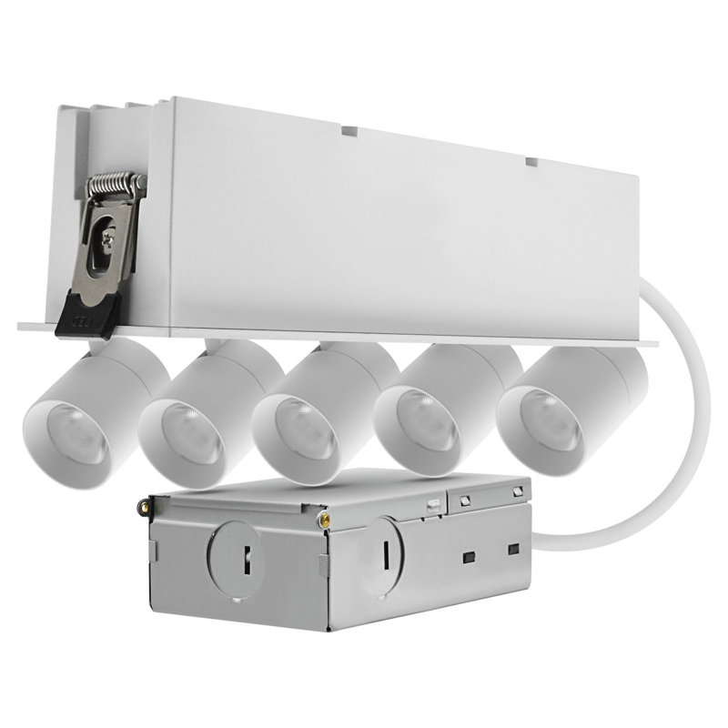 Projecteur encastré à 5 têtes DEL LUXRITE, 5CCT, CRI90, 15W, 1000LM, tête réglable à 355 ° et inclinaison à 80 °, à intensité variable, homologué ETL