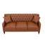 Ensemble canapé et fauteuil de salon Regency en cuir PU capitonné avec structure en bois massif-134912608