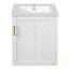 Armoire de salle de bain avec lavabo, 1 porte et tablette latérale-931939995