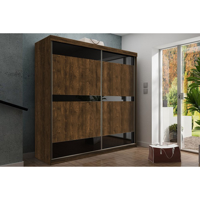 Makenzly 2 Door Solid + Manufactured Wood Wardrobe