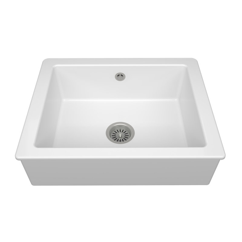 Terralife 495mm W Single Bowl Ceramic Kitchen Sink