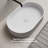 MonBlari 22" X 14" Oval Solid Surface Fluted Bathroom Vessel Sink Matte White-120971948