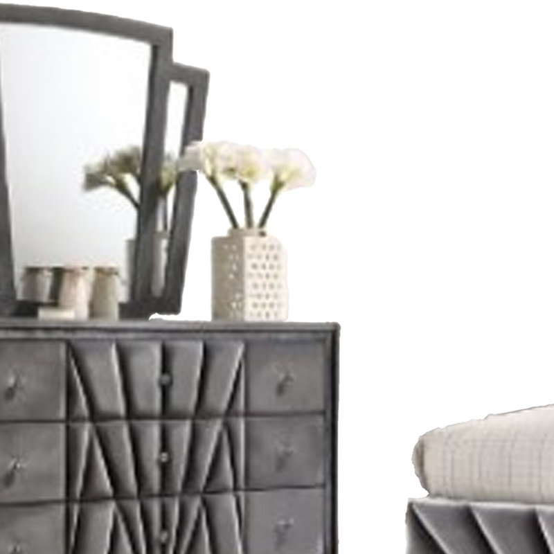 Ensemble de chambre avec grand lit 4 pièces Ino et tête de lit à oreilles Ino