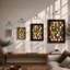 Chromatic Grid Mid-Century - Framed Print-161597723-161597725