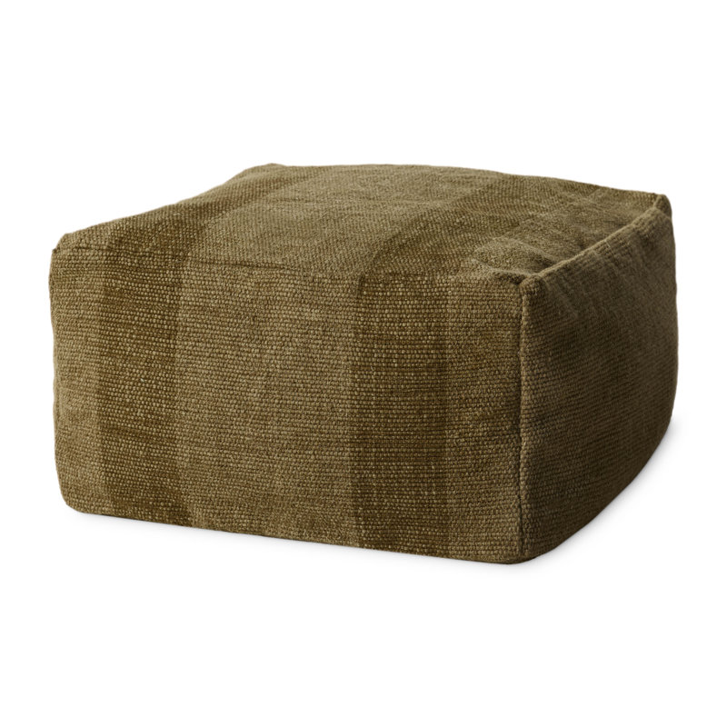 Leanne Ford x Loloi Rosemoor Brown Pouf, Green