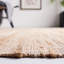Tapis rayé ivoire / brun en jute / laine / coton Macio-551608950