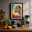 Leopard in Colour Modern 1 Piece Single Picture Frame Wall Art-136695335-136695339