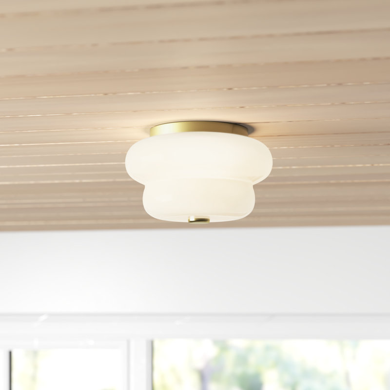 Alfonso Glass Flush Mount, Aged Brass