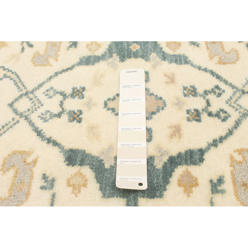Tapis de couloir en laine noué à la main de conception unique noué à la main New Age 2 pi 5 po x 11 pi 11 po Tapis décoratif Ivoire/beige