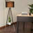 Deliylah Black Floor Lamp with Outlet