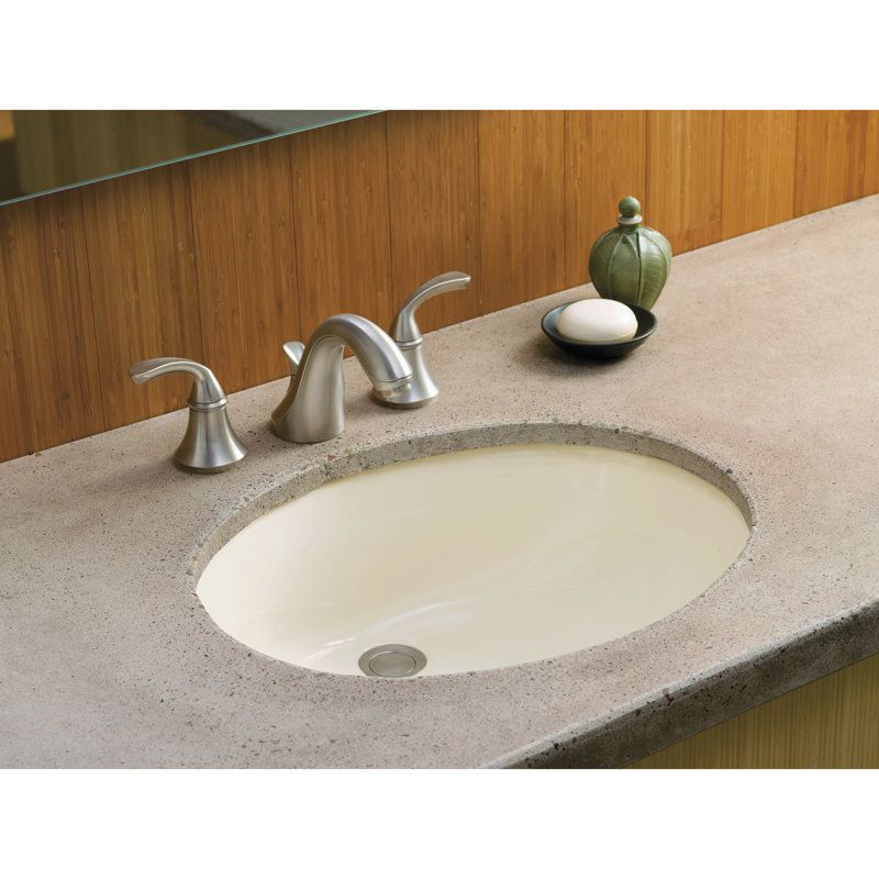 Caxton Vitreous China Oval Undermount Bathroom Sink with Overflow, Almond