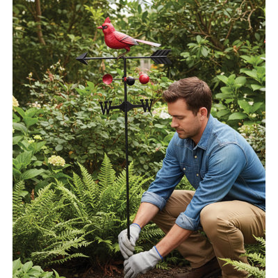 Piquet de jardin en métal avec motif animal et girouette décorative