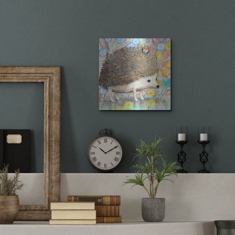 «Hedgie» par Judy Verhoeven, art mural en métal, 36 po x 36 po, H 12 po x l 12 po