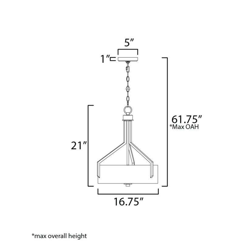 Luminaire suspendu simple à 3 lumières Ellcey, Nickel satiné