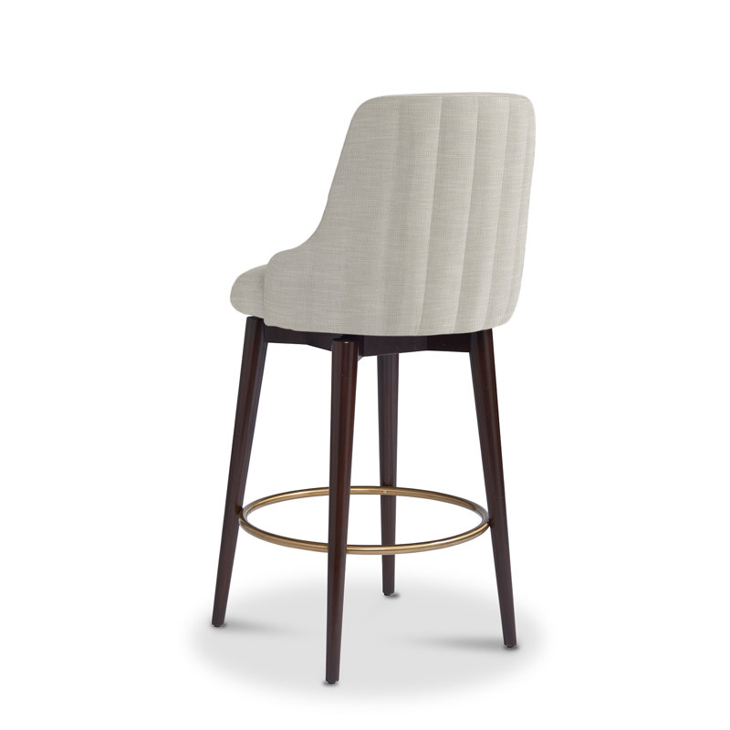 Zoe Swivel Upholstered Stool, Counter Stool (25.5” Seat Height), French Gray