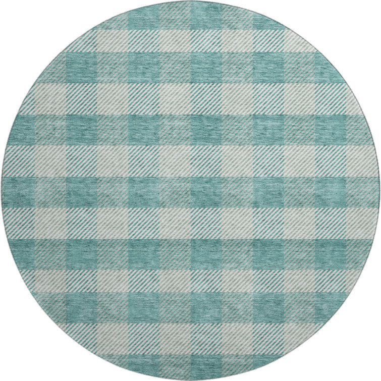 Premium Machine Washable Prisco Teal Rug
