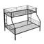 Structure de lit superposé simple au-dessus de double en métal avec échelle moderne, conception robuste en acier noir pour les enfants et les adolescents