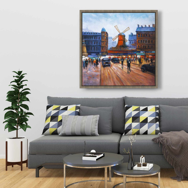 Street scène to moulin rouge - Toile encadrée pour la décoration intérieure