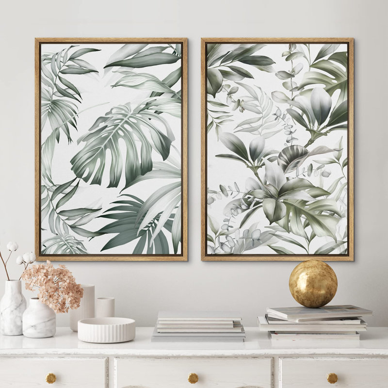 «Mid-Century 1960s Chic Polygon», 2 pièces, Naturel, H 24 po x l 16 po
