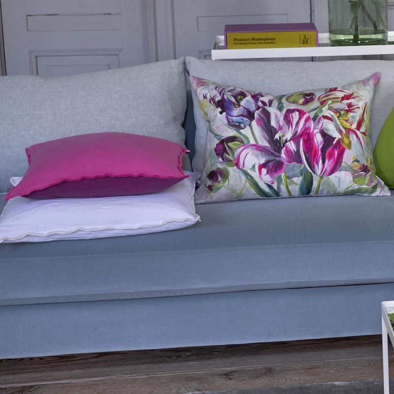 Tulipa Stellata Fuchsia Decorative Pillow