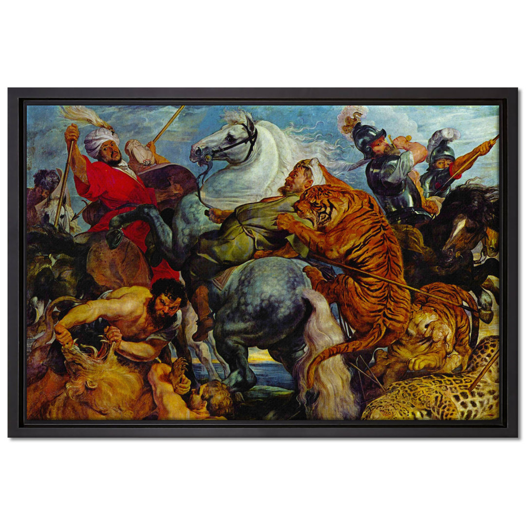 Gerahmtes Leinwandbild Tiger and Lion Hunting von Peter Paul Rubens