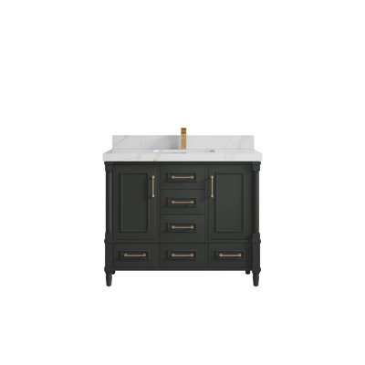 Aberdeen 42'' Single Bathroom Vanity with Quartz Top