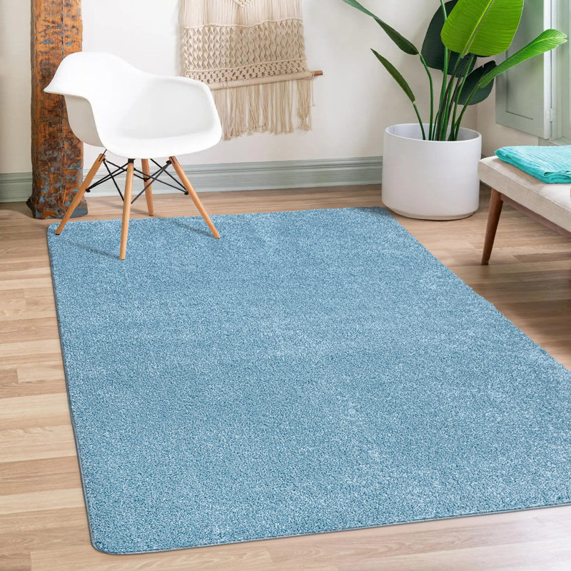 Modern Shaggy Rug Soft Fluffy Aqua Carpet Non Slip Large Small Area Rug For Living Room Bedroom Hallway Floor Mat
