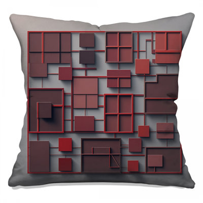 Coussins décoratifs Red Grid Squares