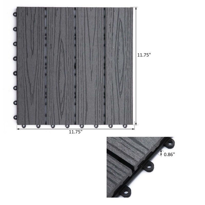 Carreaux de terrasse emboîtables de haute qualité, paquet de revêtement de sol extérieur idéal pour la terrasse, le jardin, le balcon et divers autres espaces