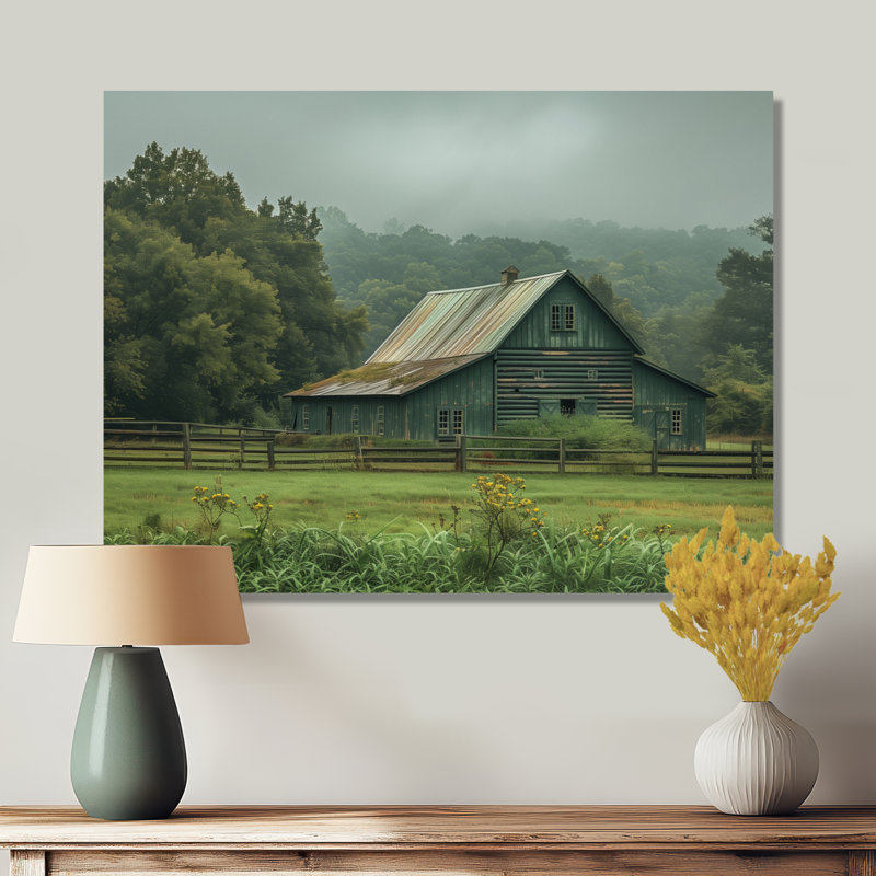 Hans - reproduction d'art mural de grange, H 16 po x l 32 po x P 1 po, Toile tendue