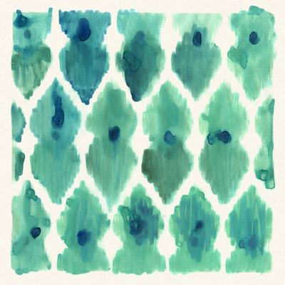 Painterly Ikat Collection 8 - Peinture encadrée sur papier