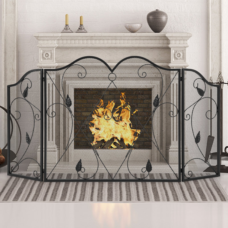 Almore 3 Panel Metal Fireplace Screen