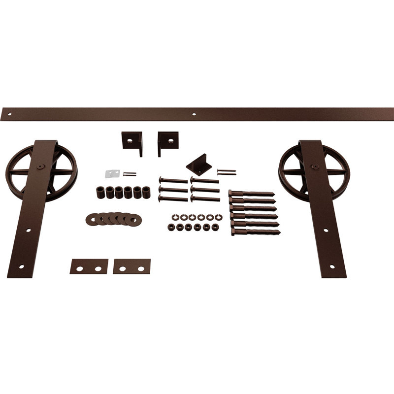 Ensemble de quincaillerie pour porte de grange standard Premium, Brun rustique, 60 po