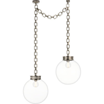 Bellamy 2 Light Statement Chain 16" Globe Chandelier